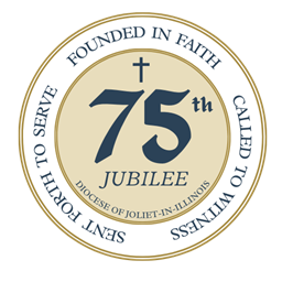 The Logo of the Diocese of Joliet 75th Anniversary Jubilee.